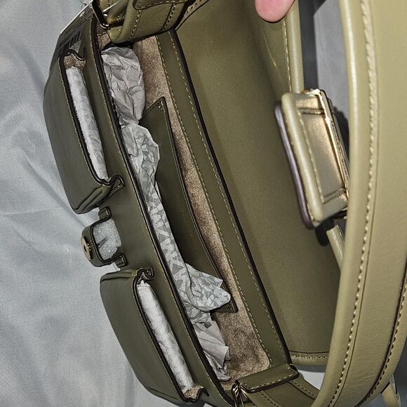 Michael Kors Leather Shoulder Bag – Olive/Khaki(Safari Green),Gold Hardware, NWT - Picture 7 of 8